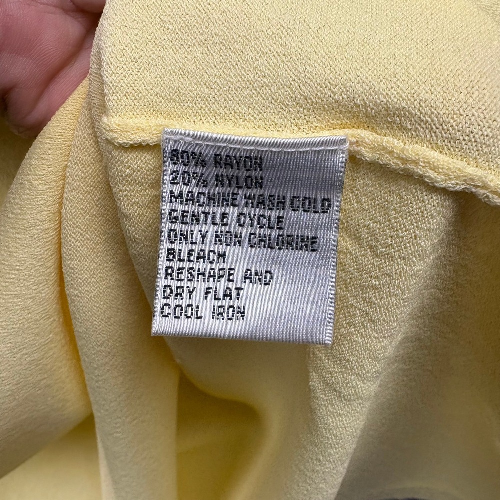 Talbots Yellow Knit Top Women L Scoop Neck 3/4 Sleeve Capsule Wardrobe Minimalis - Picture 8 of 10